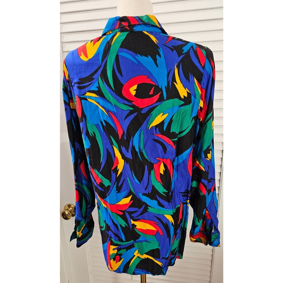 VTG Rafaella ULTIMATE 80s Suit Top Skirt WILD Bright Colors Made in Italy‎ SMALL - Picture 3 of 6